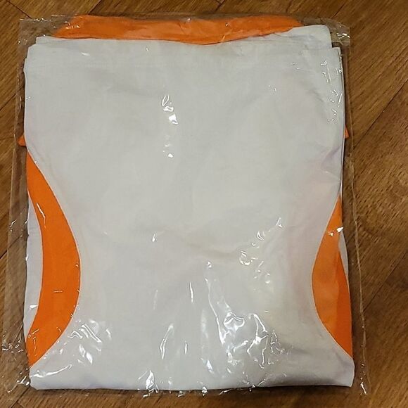 Women's Jiggy Polo/Golf Shirt.White/ Orange trim . - Picture 2 of 3